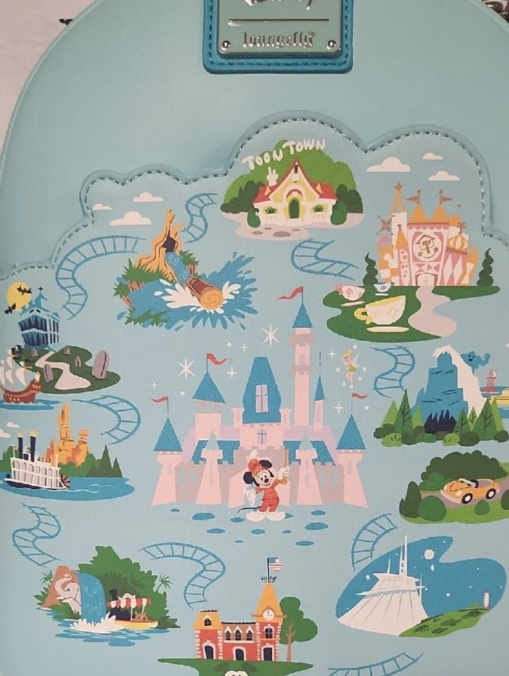 Loungefly Rare Disneyland 65th Anniversary Mini Backpack with Pastel Park Map